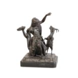 A CONTINENTAL BRONZE GROUP OF "ESMERALDA DANCING WITH GOAT"