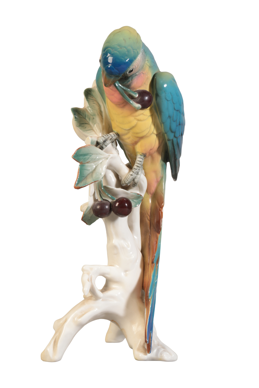 TWO SIMILAR GERMAN PORCELAIN PARROTS BY KARL ENS - Image 3 of 7