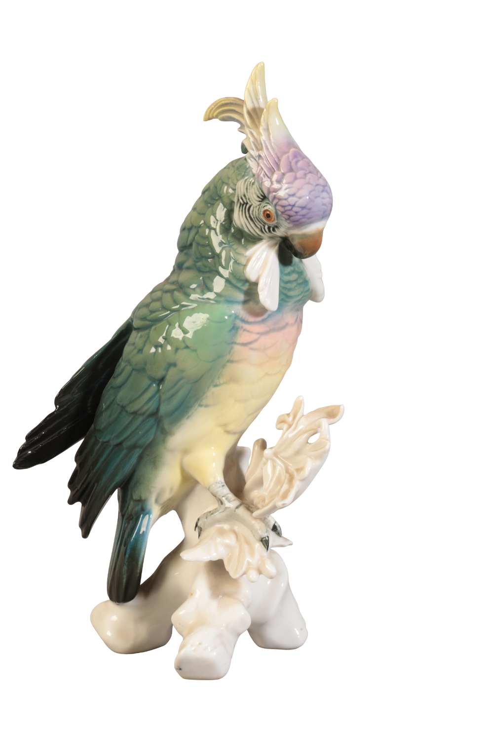 TWO SIMILAR GERMAN PORCELAIN PARROTS BY KARL ENS - Image 5 of 7