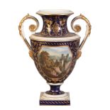 A BLOOR DERBY TWIN-HANDLED URN