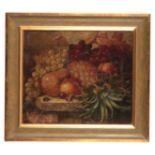 HENRY ARCHIBALD MAJOR (1829-1902) A still life study of a pineapple, grapes and other fruits