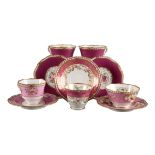 A GROUP OF FOUR H & R DANIEL FIRST GADROON SHAPE CUPS AND SAUCERS