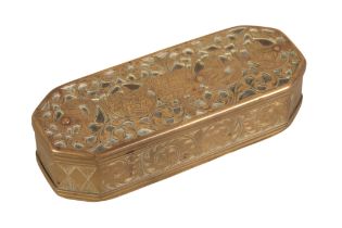 A DUTCH BRASS TOBACCO BOX