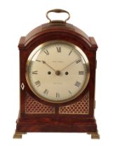 A GEORGE III FIGURED MAHOGANY BRACKET CLOCK BY ROBERT PHILP