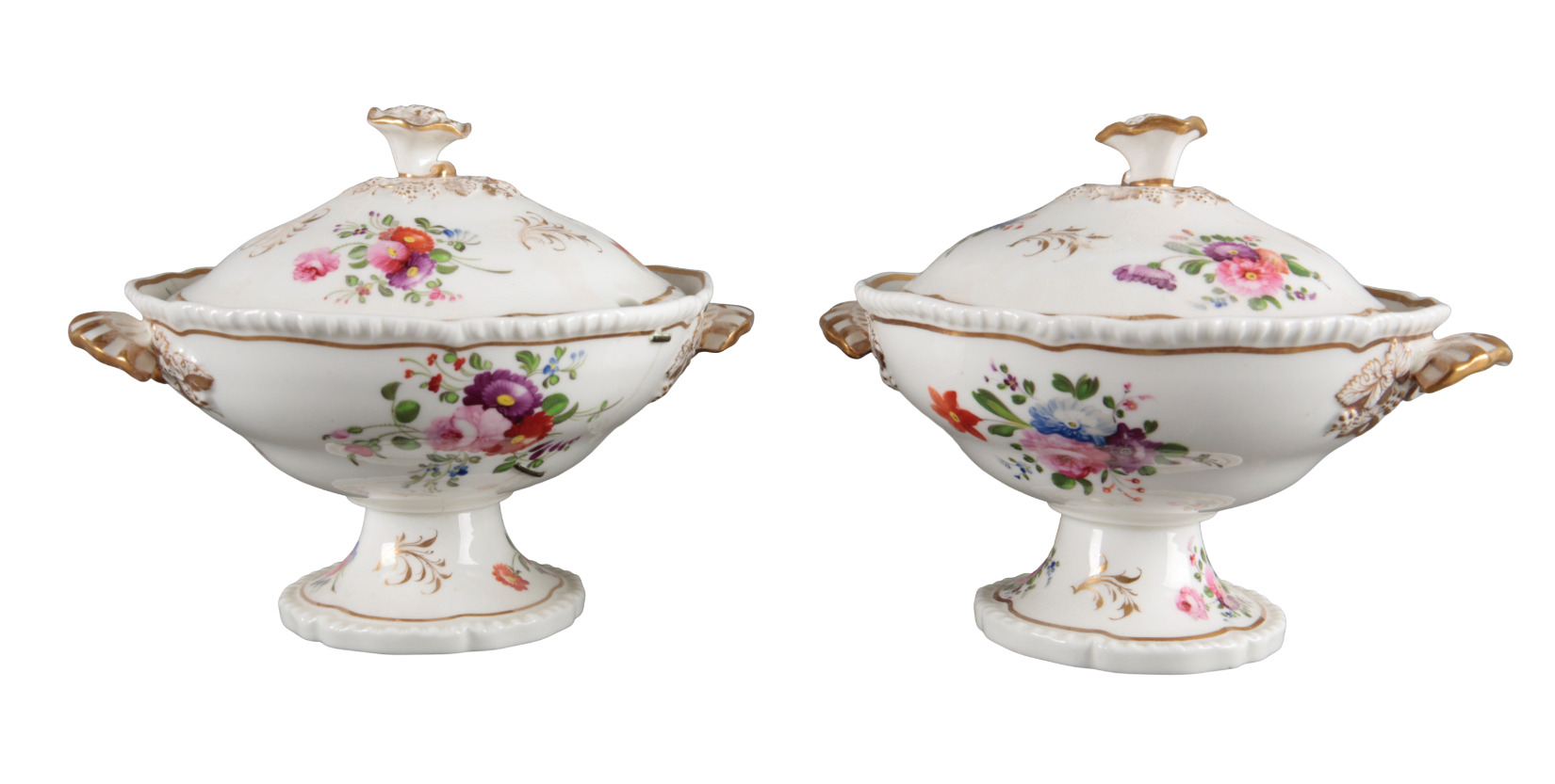 A PAIR OF H & R DANIEL SECOND GADROON SHAPE CREAM BOWLS - Image 4 of 4