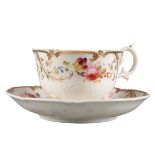 AN H & R DANIEL C-SCROLL CUP AND SAUCER