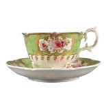 AN H & R DANIEL C-SCROLL CUP AND SAUCER