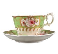 AN H & R DANIEL C-SCROLL CUP AND SAUCER