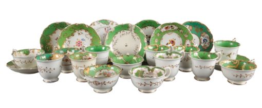 A LARGE COLLECTION OF H & R DANIEL SHELL 'B' SHAPE CUPS AND SAUCERS