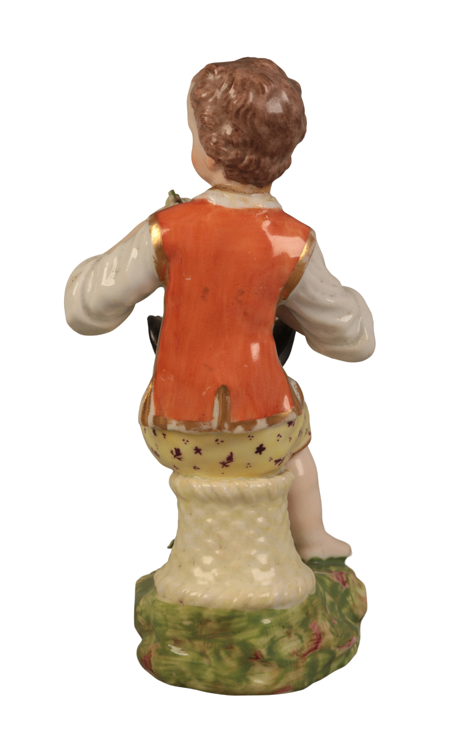 A DERBY PORCELAIN FIGURE OF A SEATED GARDENER - Image 2 of 2