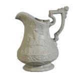 A W. RIDGWAY GREEN POTTERY 'TAM O' SHANTER' JUG