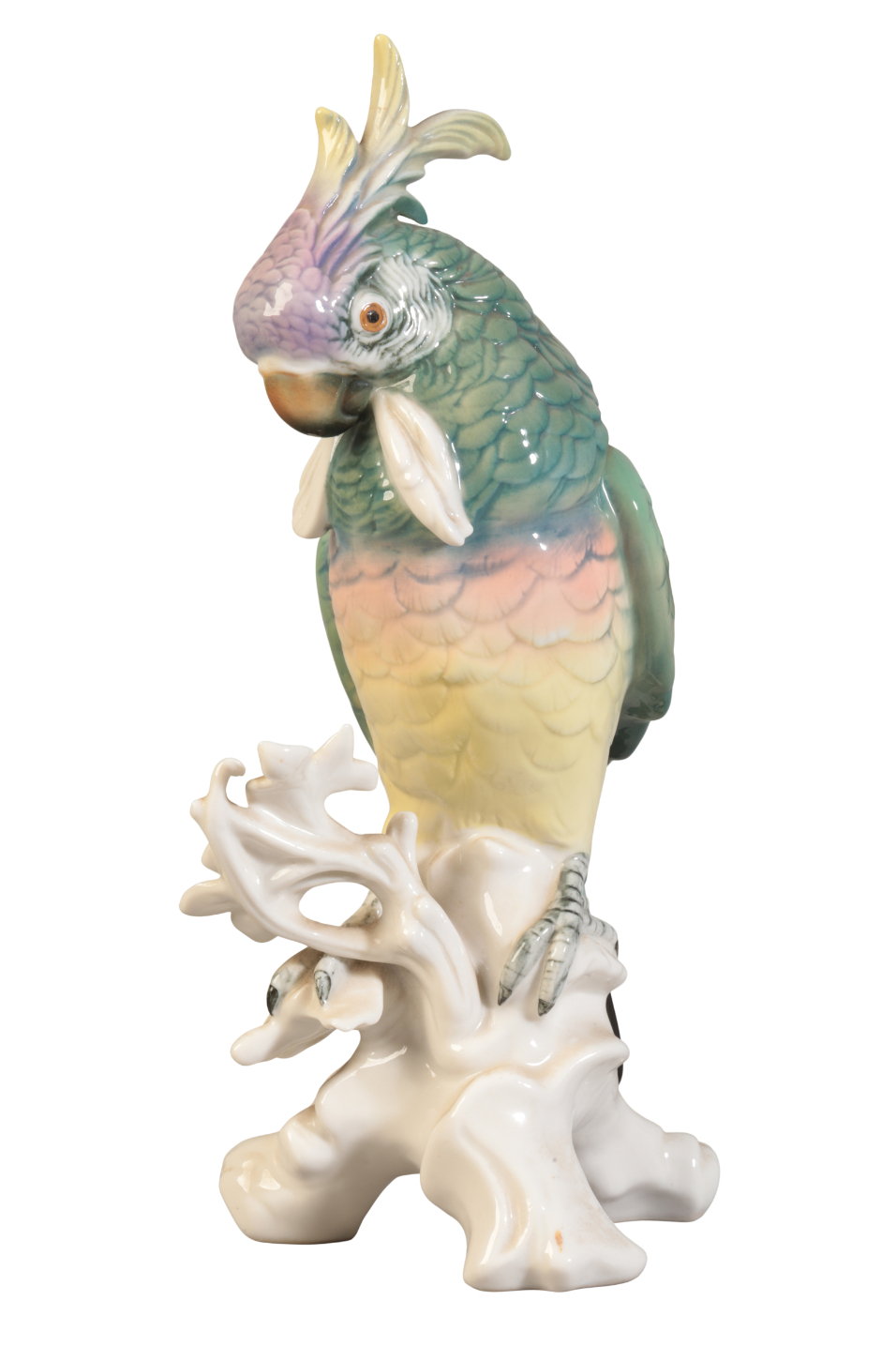 TWO SIMILAR GERMAN PORCELAIN PARROTS BY KARL ENS - Image 6 of 7