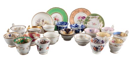 A COLLECTION OF H & R DANIEL TEACUPS AND SAUCERS