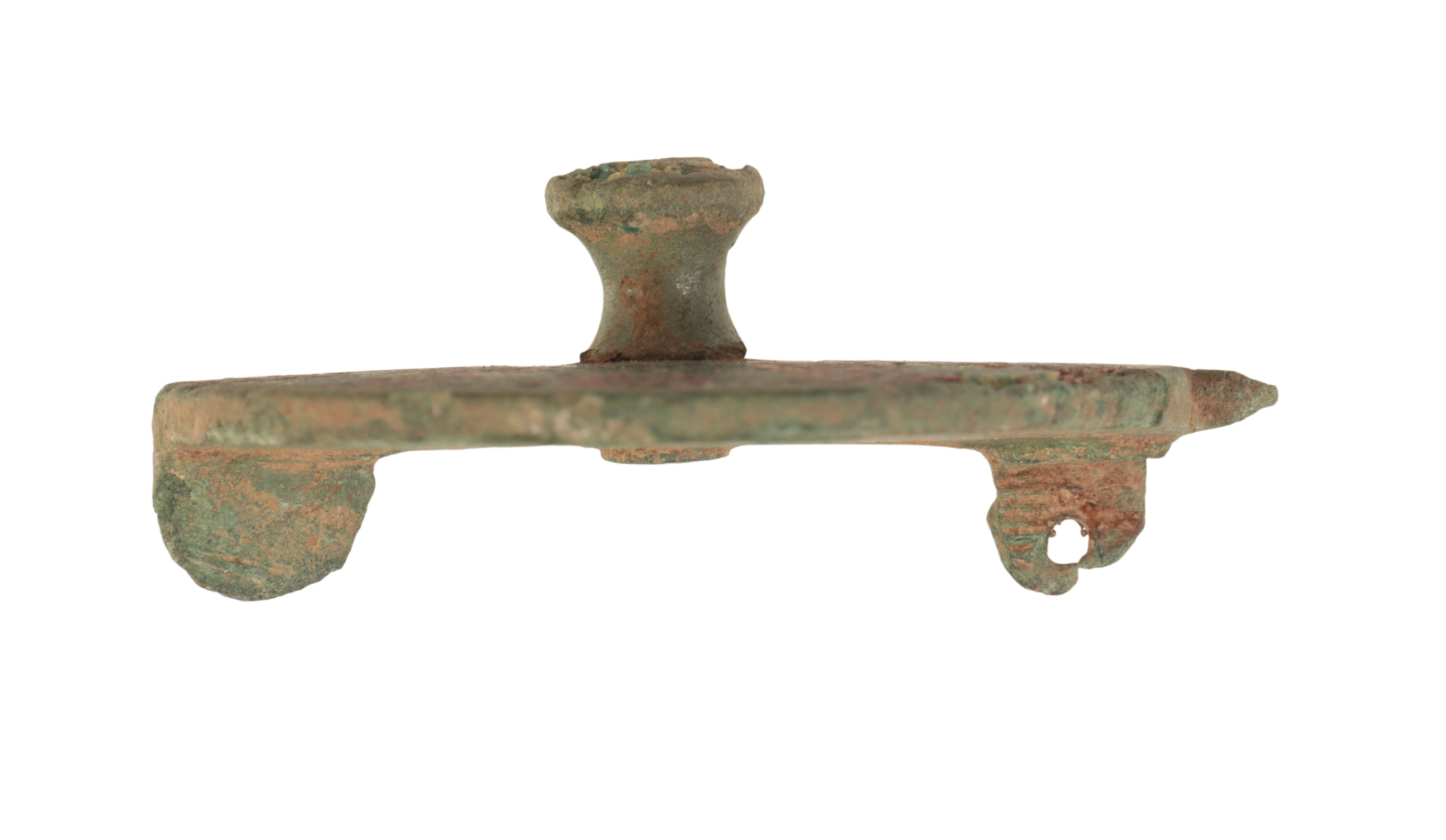 A CIRCULAR ROMAN BROOCH OF CAST COPPER ALLOY - Image 3 of 3