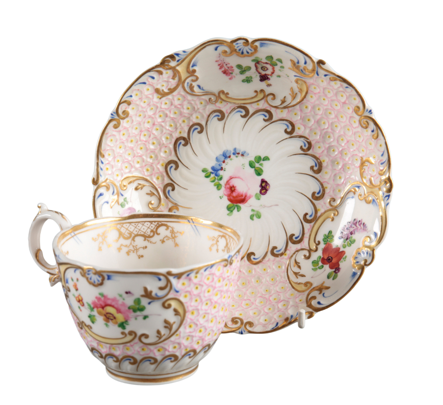 TWO H & R DANIEL MAYFLOWER SHAPED CUPS AND SAUCERS - Image 2 of 4