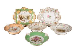A GROUP OF SIX H & R DANIEL QUEEN'S SHAPE SERVING DISHES
