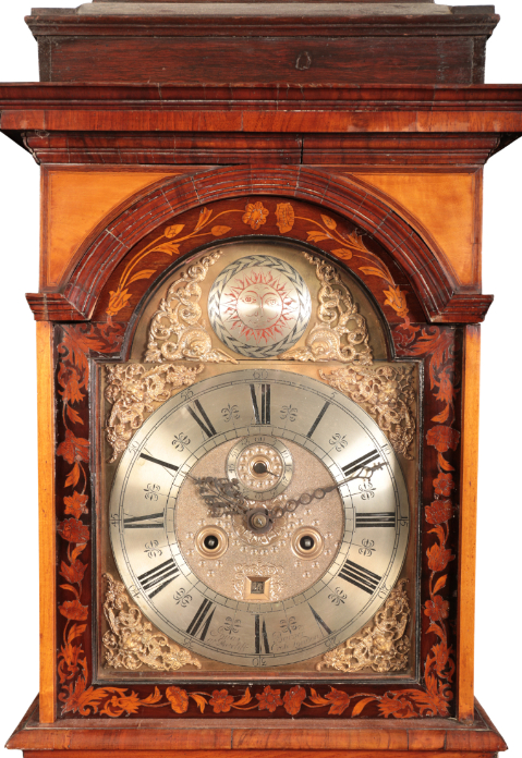 A WALNUT AND MARQUETRY LONGCASE CLOCK BY JONAS BARBER OF RATCLIFFE CROSS, LONDON - Image 2 of 2