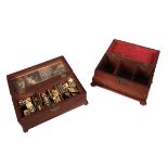 TWO VICTORIAN MAHOGANY TEA CADDIES