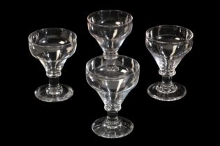 A SET OF FOUR GEORGE III GLASS RUMMERS