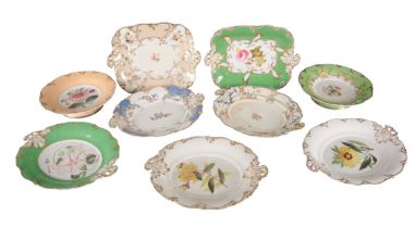 A GROUP OF NINE H & R DANIEL ROCOCO SCROLL SHAPE SERVING DISHES