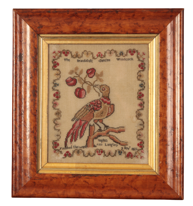 A GEORGE IV SAMPLER OF A WOODCOCK - Image 3 of 4