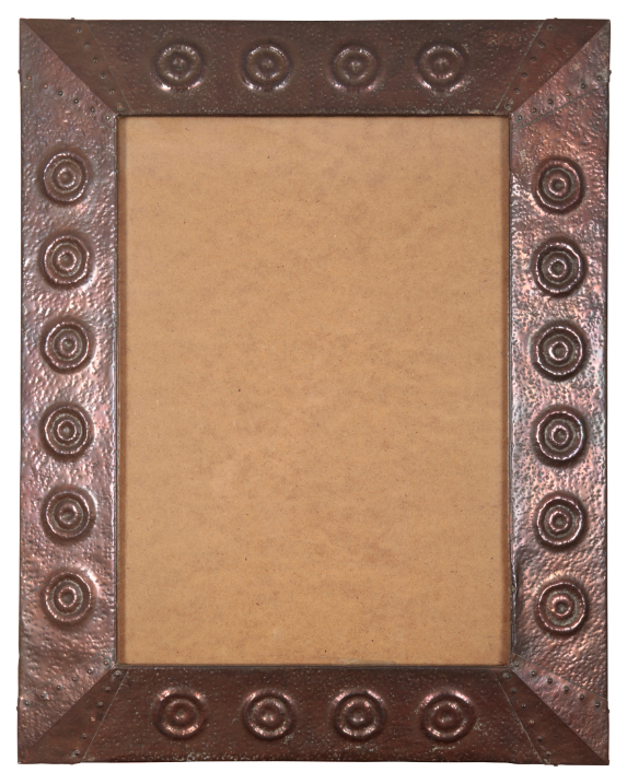 AN ARTS AND CRAFTS STYLE COPPER MIRROR OR PICTURE FRAME