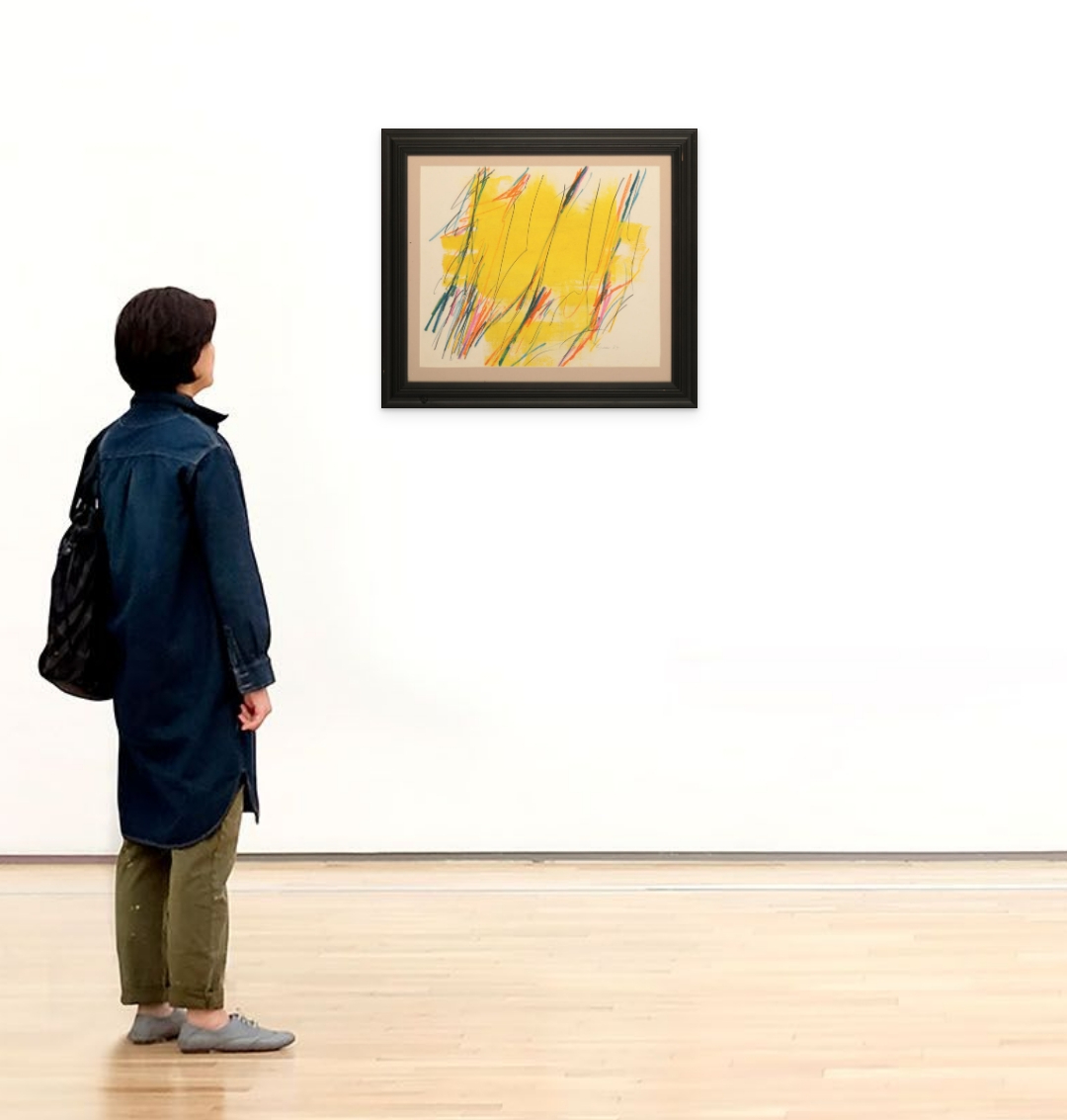 *WILLIAM GEAR (1915-1997) 'Drawing on Yellow, May 1967' - Image 3 of 4