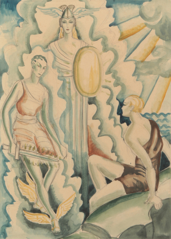 *KATHLEEN MURIEL SCALE (MURIEL HARDING-NEWMAN) (1913-2006) 'Mercury (Hermes) and Minerva (Athena)
