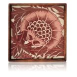 WILLIAM DE MORGAN (1839-1917): A RUBY LUSTRE 'BBB' TILE