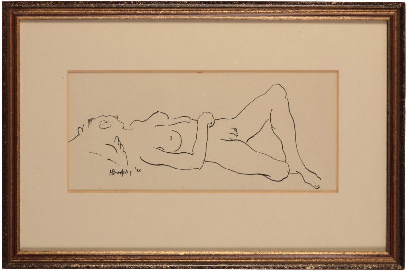 *HORACE ASCHER BRODZKY (1885-1969) Recumbent nude - Image 2 of 4