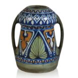 NV PLATEELBAKKERIJ FOR LIBERTY & CO: A 'BREDA' WARE ART NOUVEAU TWIN-HANDLED VASE