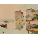 *CECIL ROCHFORT D'OYLY-JOHN (1906-1993) Cote d'Azur harbour scene