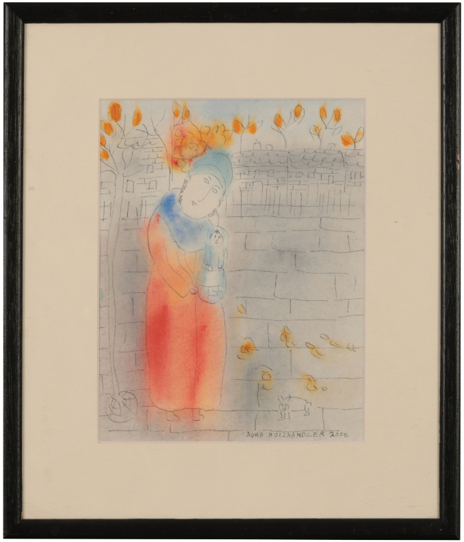 *DORA HOLZHANDLER (1928-2015) 'Mother and child by wall' - Image 2 of 4