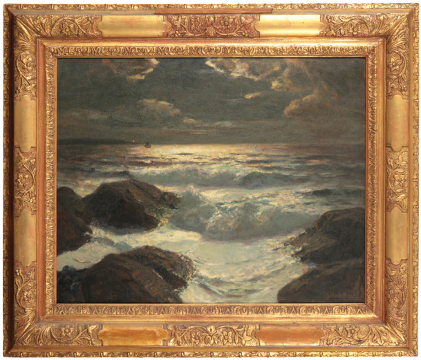 JULIUS OLSSON (1864-1942) Moonlit coastal landscape - Image 2 of 3