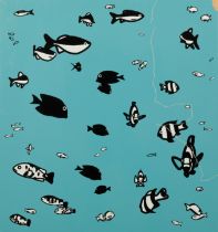 *JULIAN OPIE (b. 1958) 'We Swam Amongst The Fishes'