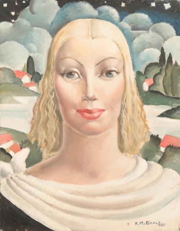*KATHLEEN MURIEL SCALE (MURIEL HARDING-NEWMAN) (1913-2006) A head and shoulders portrait