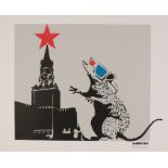 *AFTER BANKSY (b. 1974) '3D Glasses, Red Square Rat'