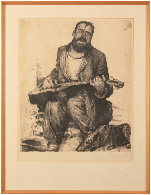 *ERICH WOLFSFELD (1884-1956) 'The Blind Guitar Player' - Image 2 of 3