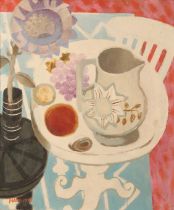 *MARY FEDDEN (1915-2012) 'Jug and grapes on a table'