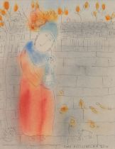 *DORA HOLZHANDLER (1928-2015) 'Mother and child by wall'