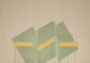 *RICHARD SMITH (1931-2016) 'Two of a Kind IIb (yellow line on green at angle)'