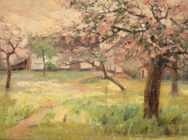 *RENÉE PRINZ (1883-1973) An orchard in blossom