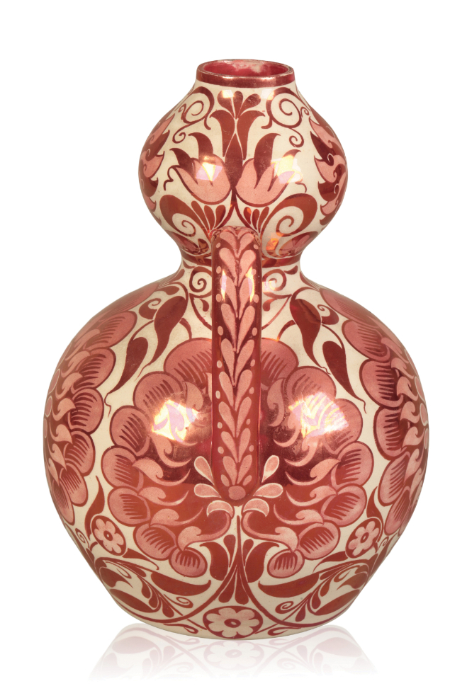 WILLIAM DE MORGAN (1839-1917): A DOUBLE GOURD TWIN-HANDLED VASE - Image 3 of 3