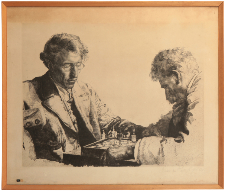 *ERICH WOLFSFELD (1884-1956) 'The Chess Players' - Image 2 of 3