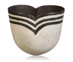 *JOHN WARD (1938-2023) POT WITH CUT AND SHAPED RIM