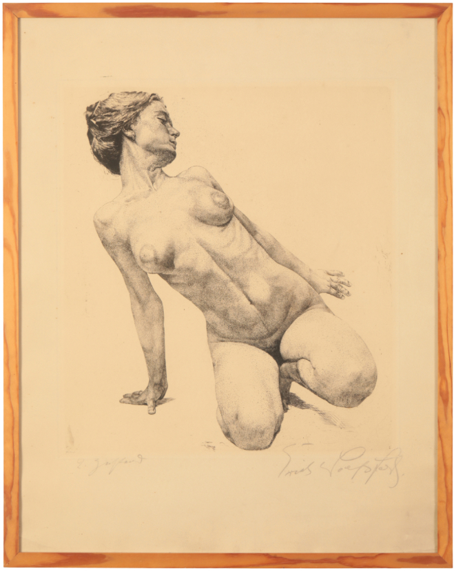*ERICH WOLFSFELD (1884-1956) Crouching nude - Image 2 of 3