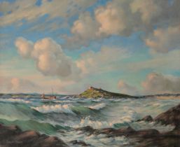 *BERNARD NINNES (1899-1971) 'Fishing vessel off the coast (St Ives)'