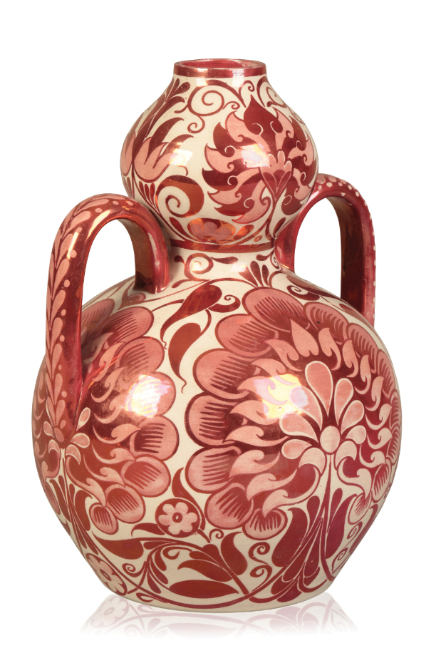 WILLIAM DE MORGAN (1839-1917): A DOUBLE GOURD TWIN-HANDLED VASE - Image 2 of 3