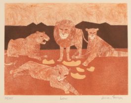 *JULIAN TREVELYAN (1910-1988) 'Lions'
