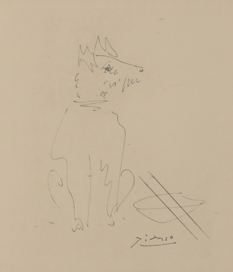 *GEORGES BETEMPS (1921-1992) AFTER PABLO PICASSO (1881-1973) 'Seated dog' or 'Le Chien Midjcik'